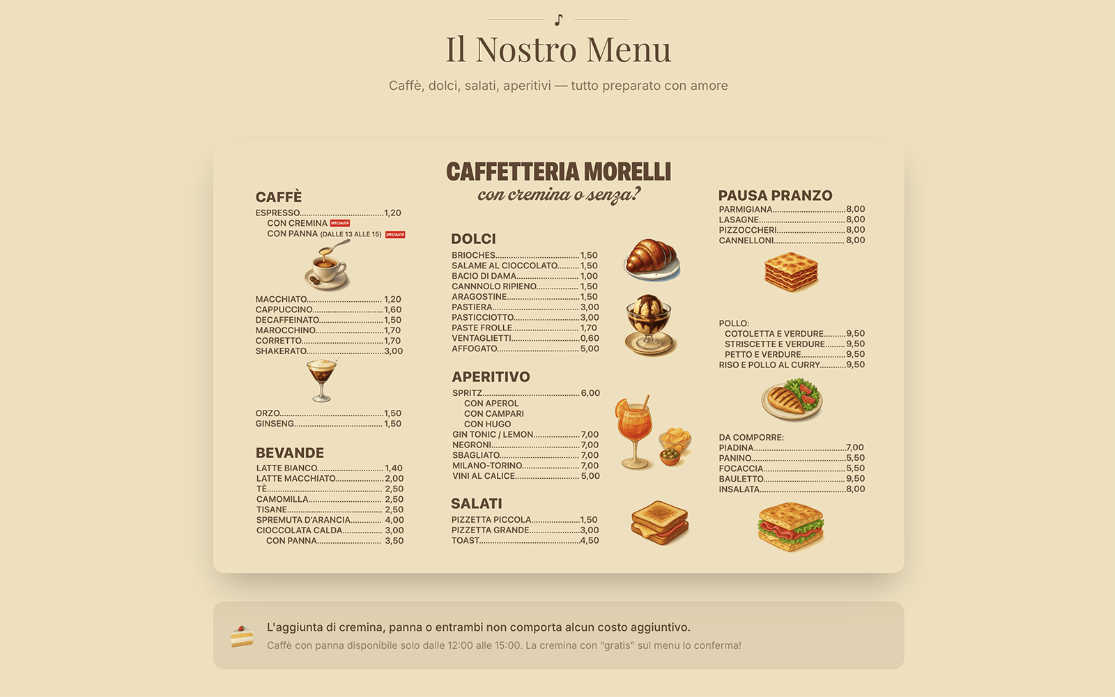 Caffetteria Morelli — hero del sito
